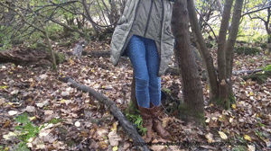 www.cuffkeybondage.com - Felicity Cuffman Ziptied to a tree  thumbnail